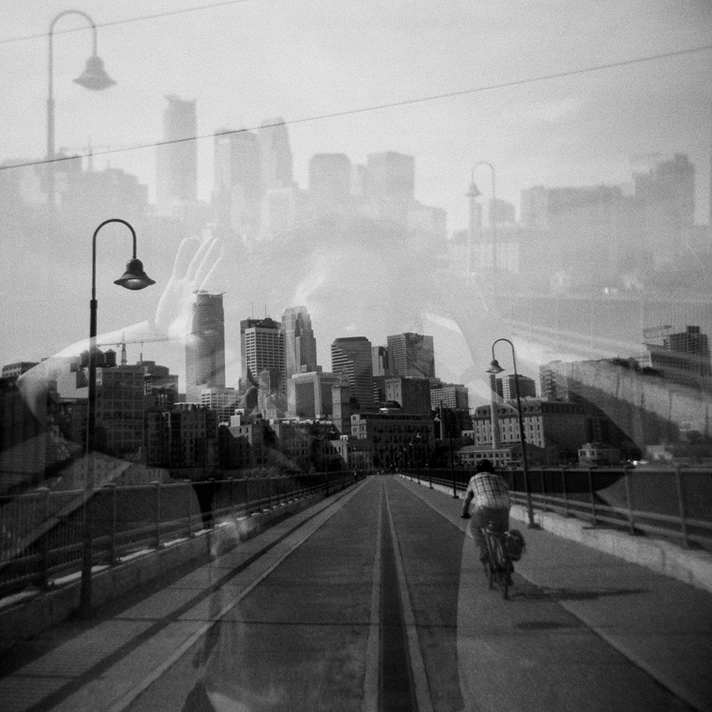 Self Portait on the Stone Arch Bridge