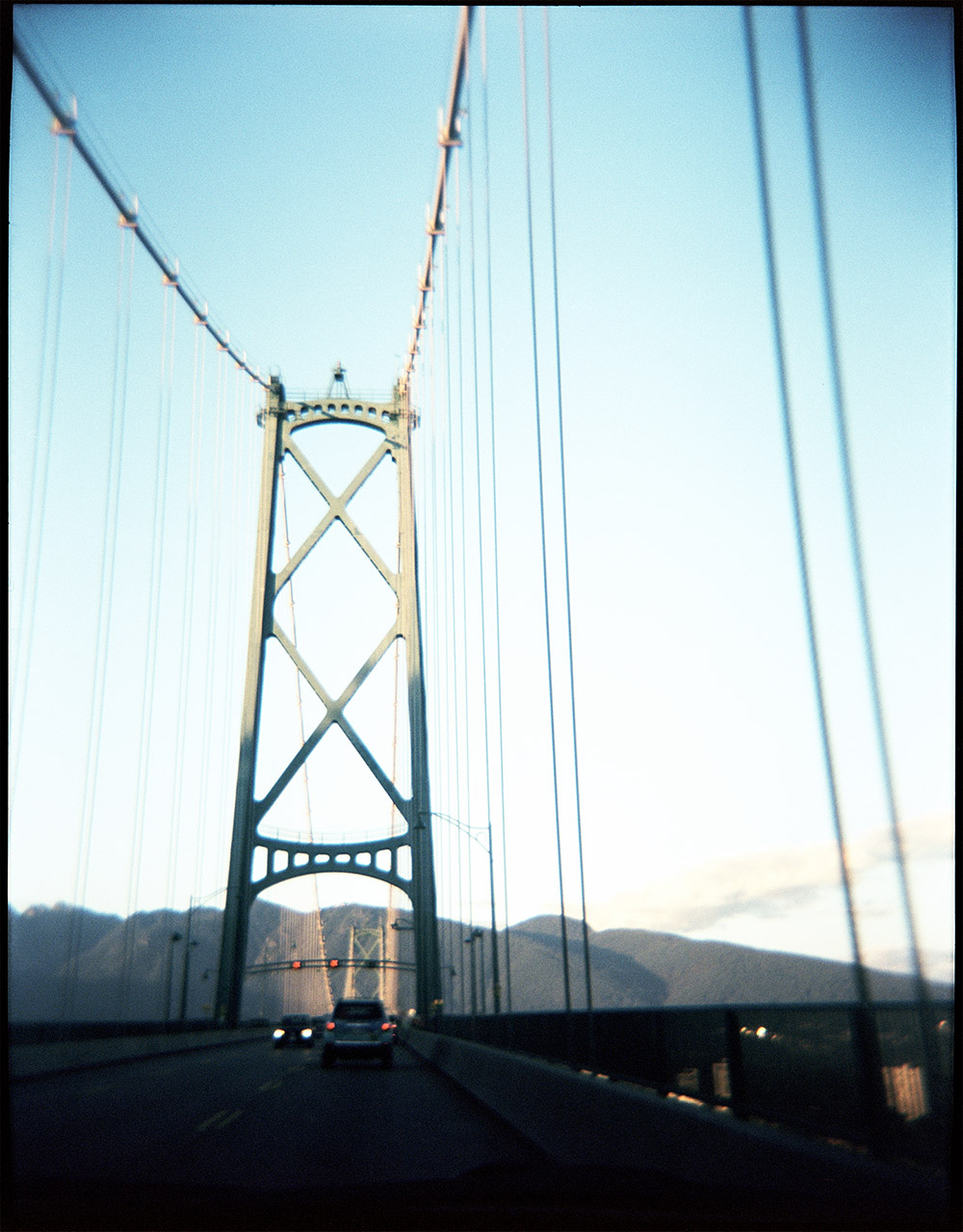 Heading home over the Lions Gate Bridge after a fun day of Holga Week shooting