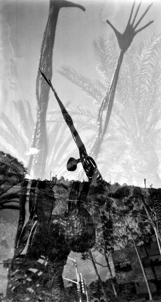 Reaching - double exposure